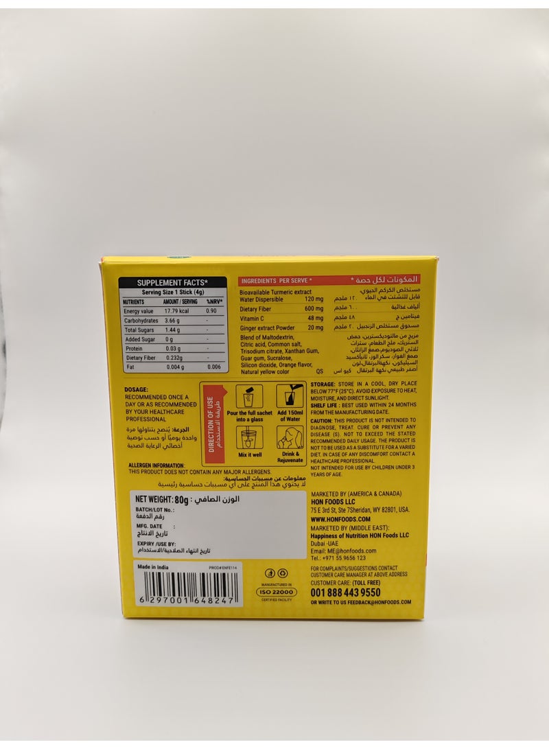 ENFE TURMIGINGA C-3 IN 1 Super Blend for Immunity & Antioxidant Support-BCM 95 Curcumin+Ginger+Vitamin C 20 Sachets - Image 3